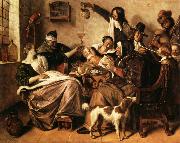 Jan Steen As the Old Sing.So Twitter the Young Sweden oil painting artist